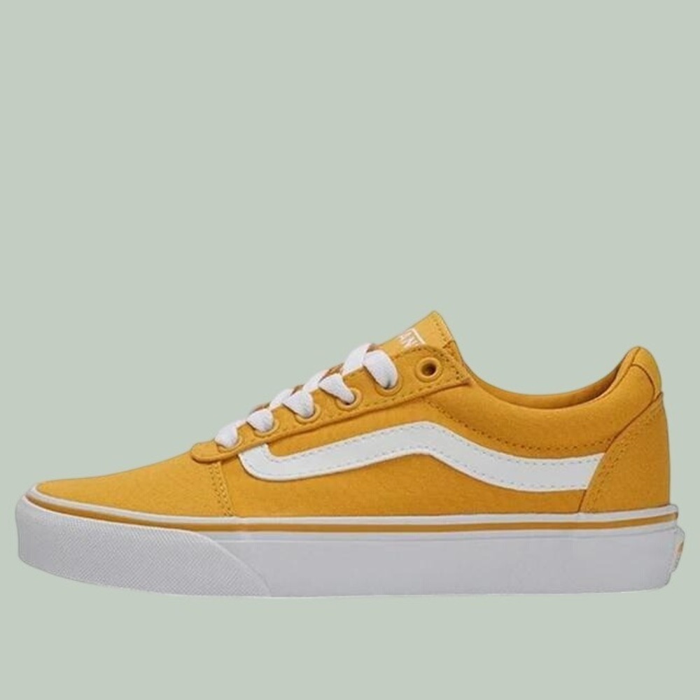 Vans Low Top Ward Yellow Canvas Skate Sneakers Women's Size 11 - Picture 2 of 10